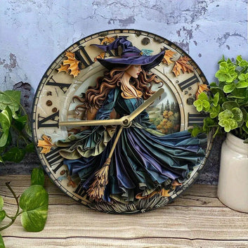 Vintage Witch Wall Clock Magic Witch Home Decor-MoonChildWorld