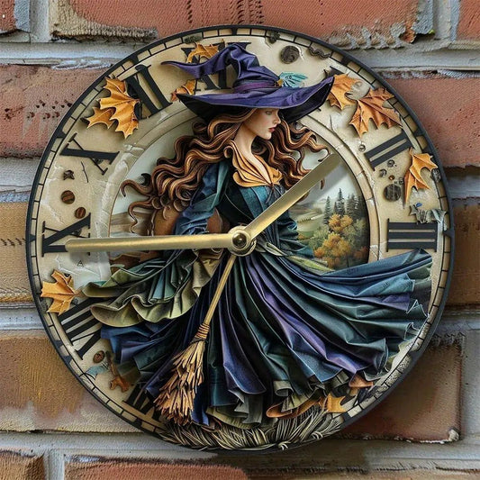 Vintage Witch Wall Clock Magic Witch Home Decor-MoonChildWorld