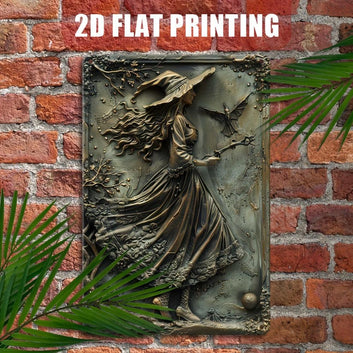 Vintage Witch Wall Sign Gothic Witch Metal Sign Witchcraft Wall Decor-MoonChildWorld