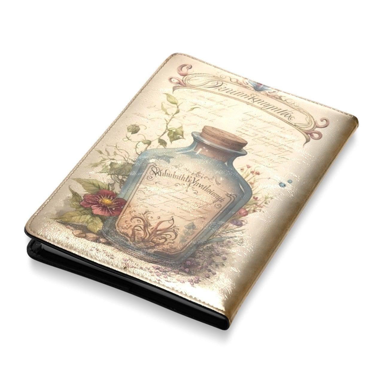 Vintage black cat witch Leather Notebook A5-MoonChildWorld