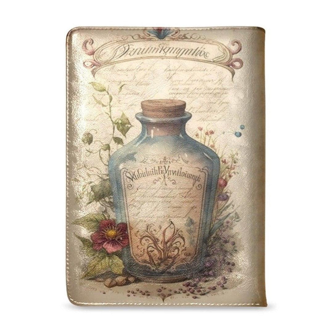 Vintage black cat witch Leather Notebook A5-MoonChildWorld