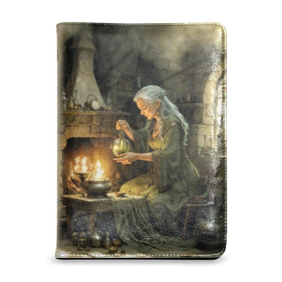 Vintage village witch Leather Notebook A5-MoonChildWorld