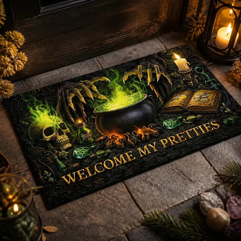 Welcome Witches Doormat – Spooky Witchy Halloween Welcome Mat for Gothic Entryway_mockup_2.webp
