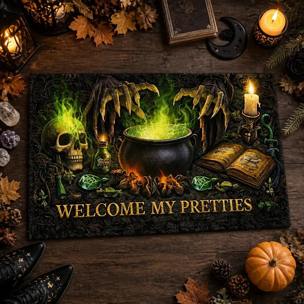 Welcome Witches Doormat – Spooky Witchy Halloween Welcome Mat for Gothic Entryway_mockup_3.webp
