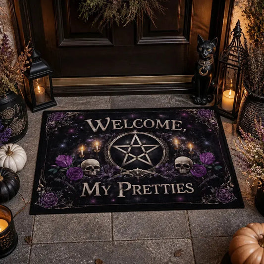 Witchcraft Pentagram Welcome Witches Doormat – Witchy Halloween Welcome Mat for Gothic Entryway_mockup_1.webp