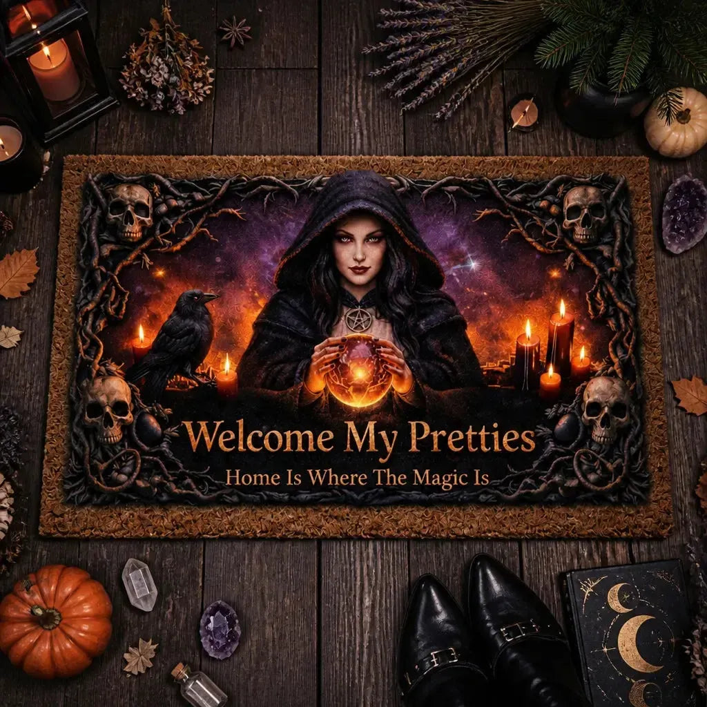 Welcome Witches Doormat – Spooky Witchy Halloween Welcome Mat for Gothic Entryway_mockup_3.webp