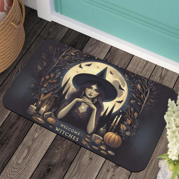 Welcome Witches Doormat Gothic Doormat for Halloween-MoonChildWorld