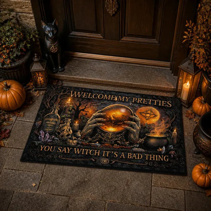 Welcome Witches Doormat – Spooky Witchy Halloween Welcome Mat for Gothic Entryway_mockup_1.webp