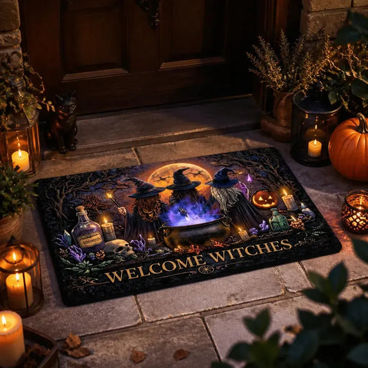 Welcome Witches Doormat – Spooky Witchy Halloween Welcome Mat for Gothic Entryway_mockup_1.webp