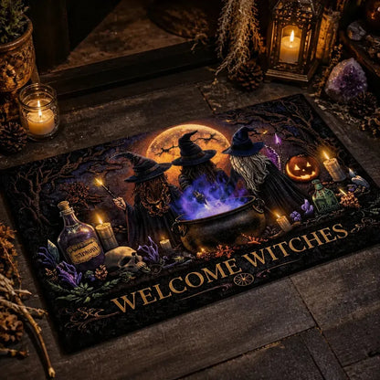 Welcome Witches Doormat – Spooky Witchy Halloween Welcome Mat for Gothic Entryway_mockup_2.webp