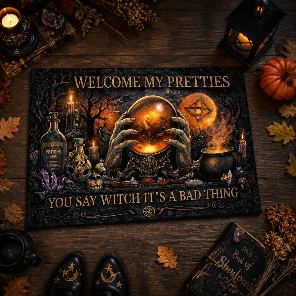 Welcome Witches Doormat – Spooky Witchy Halloween Welcome Mat for Gothic Entryway_mockup_3.webp