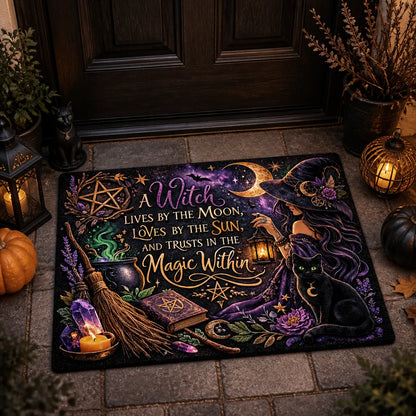 Welcome Witches Doormat – Witchy Halloween Welcome Mat for Gothic Entryway_mockup_1.webp