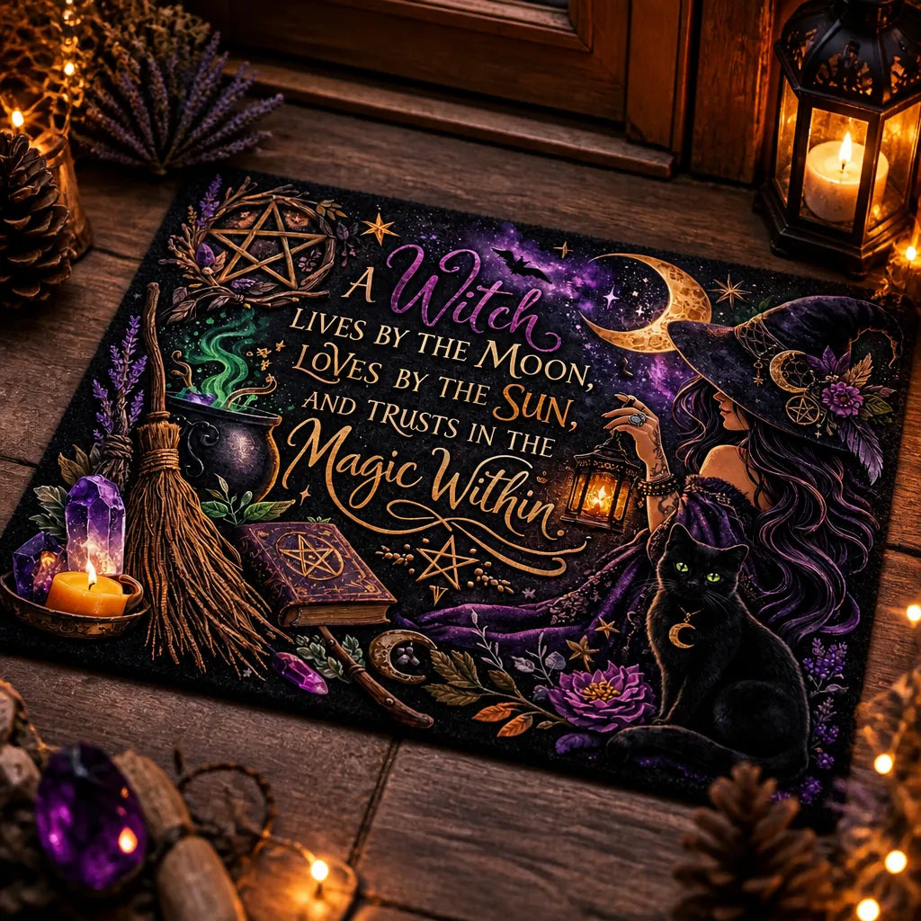 Welcome Witches Doormat – Witchy Halloween Welcome Mat for Gothic Entryway_mockup_2.webp