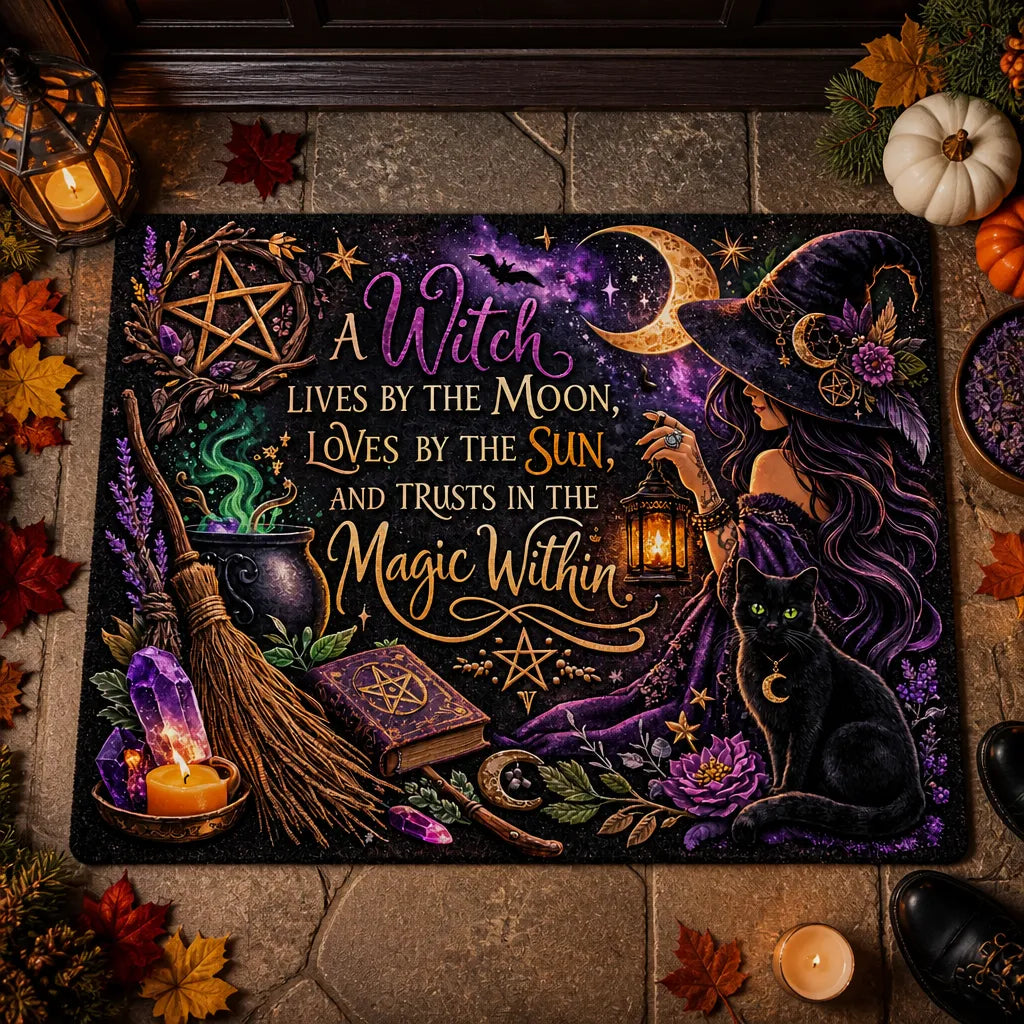 Welcome Witches Doormat – Witchy Halloween Welcome Mat for Gothic Entryway_mockup_3.webp