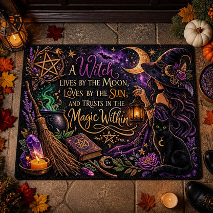 Welcome Witches Doormat – Witchy Halloween Welcome Mat for Gothic Entryway_mockup_3.webp