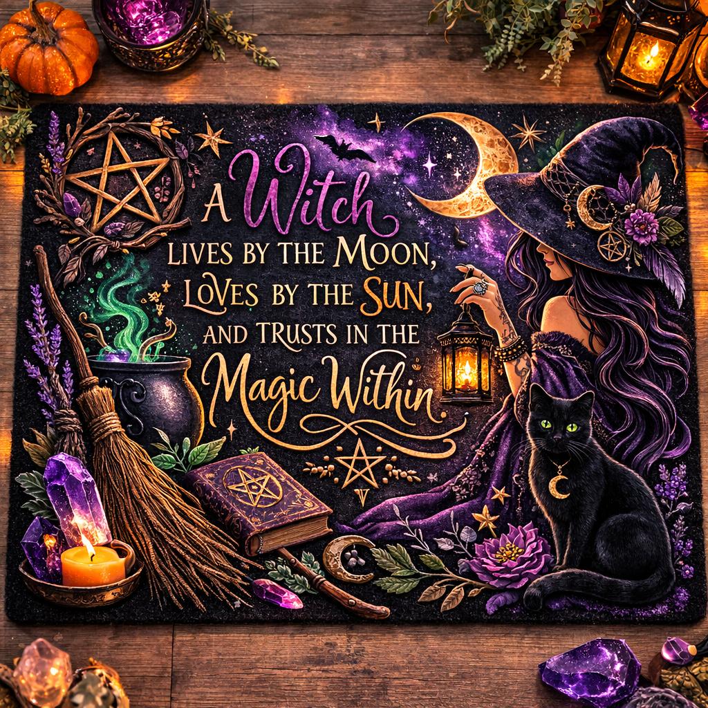 Welcome Witches Doormat – Witchy Halloween Welcome Mat for Gothic Entryway-MoonChildWorld