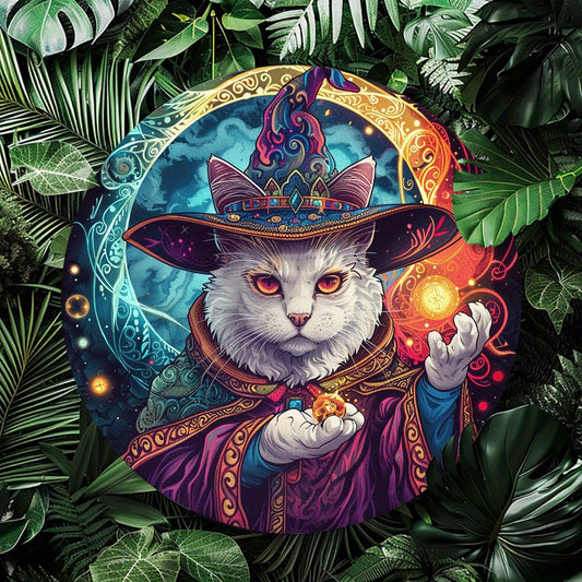 Magic Cat Metal Sign Halloween Wall Sign Witchy Home Decor-MoonChildWorld