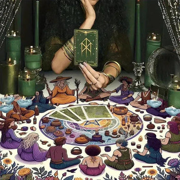 Wicca Altar Cloth Witch Tarot Tablecloth for Reading Divination Pagan Home Decor-MoonChildWorld