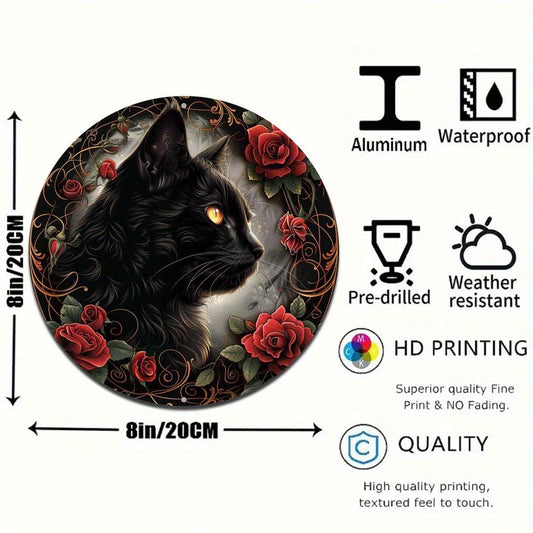 Wicca Black Cat Metal Sign Witchy Decor-MoonChildWorld