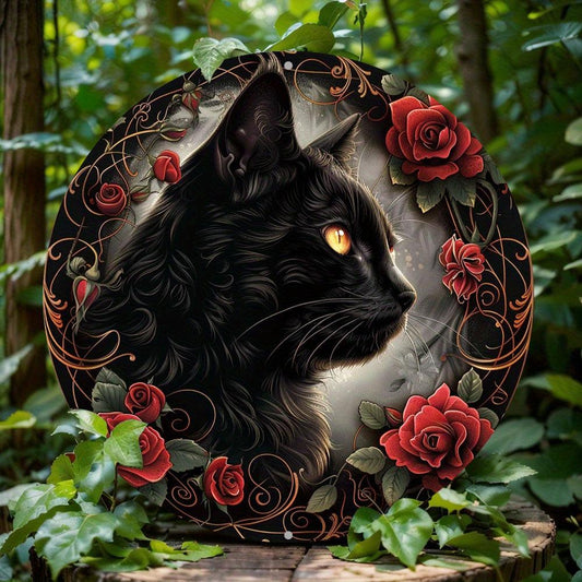 Wicca Black Cat Metal Sign Witchy Decor-MoonChildWorld