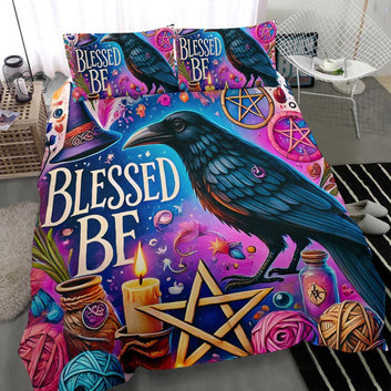 Wicca Black Raven Gothic Crow Bedding Set for Witch Home Decor-MoonChildWorld