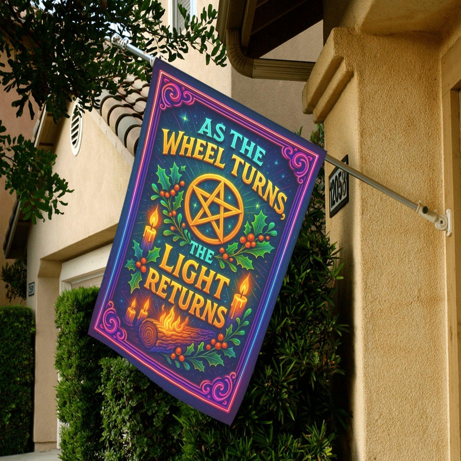 Wicca Blessed Yule Garden Flag and House Flag for Pagan Yule Decor-MoonChildWorld