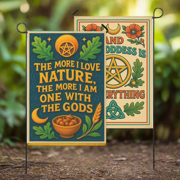 Wicca Goddess Garden Flag & Pagan House Flag - Magical Yard Decor