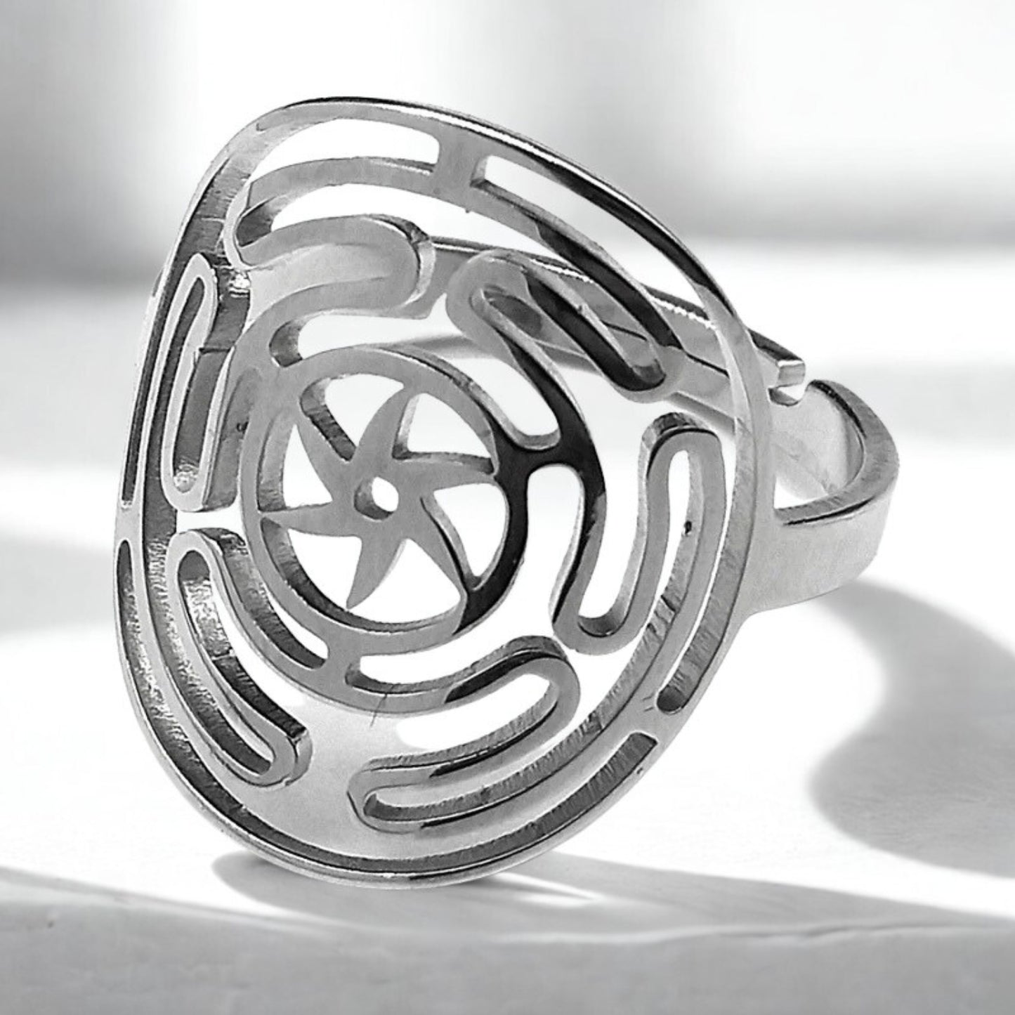 Wicca Hecate Wheel Ring Gothic Witch Jewelry - Hecate Symbol Ring-MoonChildWorld