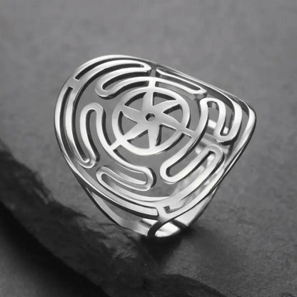 Wicca Hecate Wheel Ring Gothic Witch Jewelry - Hecate Symbol Ring-MoonChildWorld