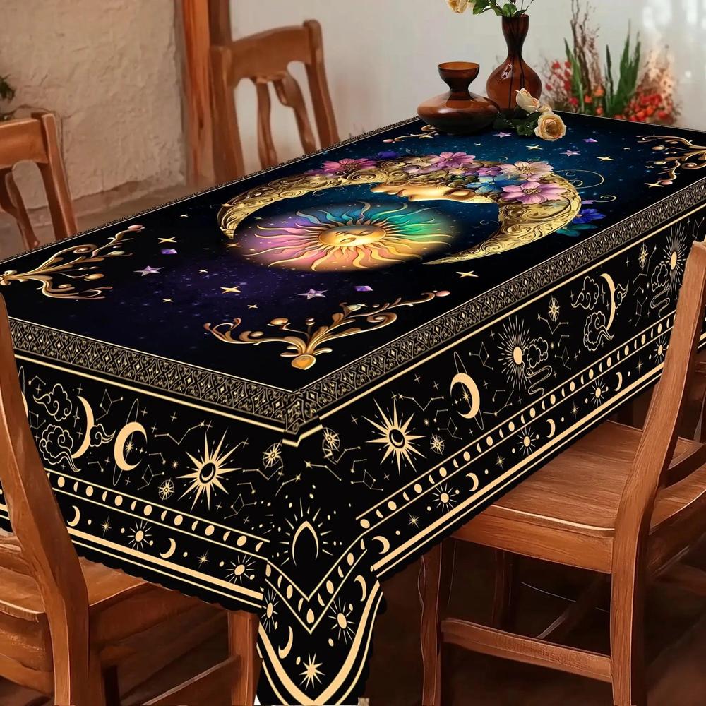 Wicca Moon Sun Bohemian Tablecloth-MoonChildWorld
