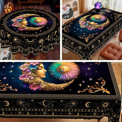 Wicca Moon Sun Bohemian Tablecloth-MoonChildWorld