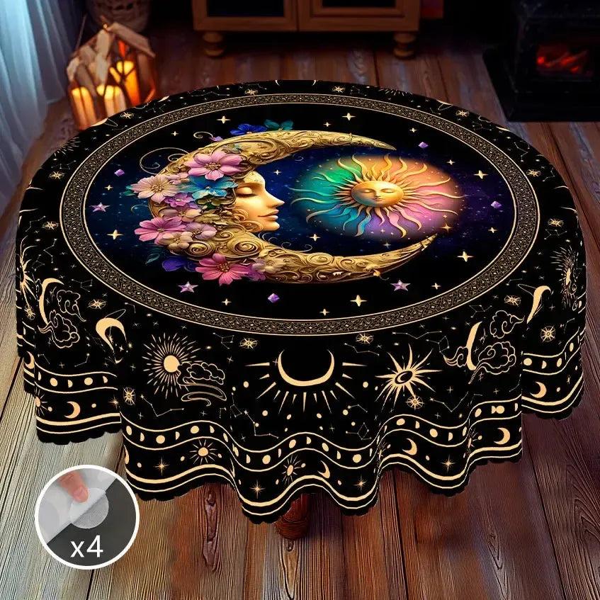 Wicca Moon Sun Bohemian Tablecloth-MoonChildWorld