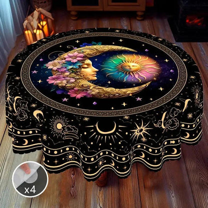 Wicca Moon Sun Bohemian Tablecloth-MoonChildWorld