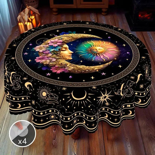 Wicca Moon Sun Bohemian Tablecloth-MoonChildWorld