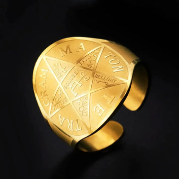 Wicca Pentagram Ring Seal of Solomon Rings Pagan Occult Magic Symbol Witchcraft Jewelry-MoonChildWorld