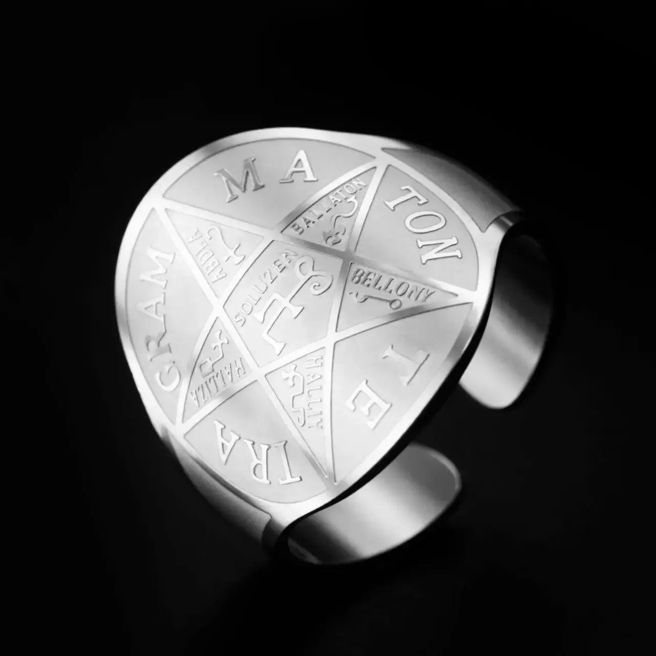 Wicca Pentagram Ring Seal of Solomon Rings Pagan Occult Magic Symbol Witchcraft Jewelry-MoonChildWorld