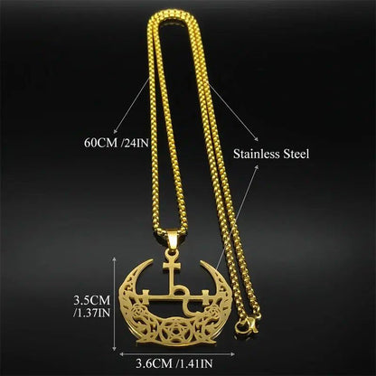 Wicca Pentagram Triple Moon Witch Necklace Witchcraft Jewelry-MoonChildWorld