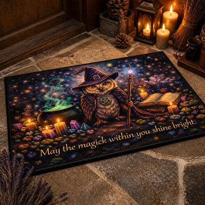 Wicca Spirit Owl Doormat – Halloween Witchy Welcome Mat_mockup_2.webp