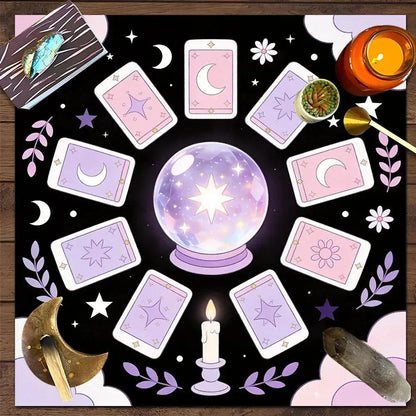 Wicca Tarot Cards Altar Cloth Pagan Tablecloth For Rituals, Tarot Reading & Home Decor-MoonChildWorld