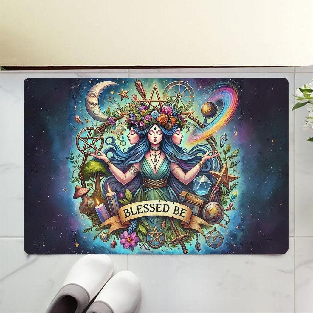 Wicca Triple Goddess Doormat for Pagan Home Decor-MoonChildWorld