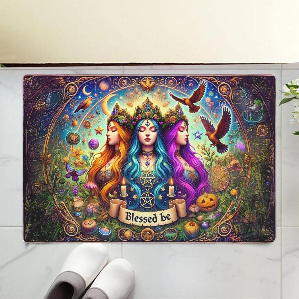 Wicca Triple Goddess Doormat for Pagan Home Decor-MoonChildWorld