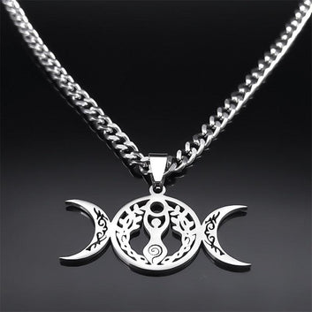 Wicca Triple Moon Goddess Necklace