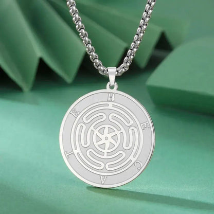 Wicca Triple Moon Goddess Necklace Hecate Wheel Double Sides Pendant Greek Mythology Jewelry-MoonChildWorld
