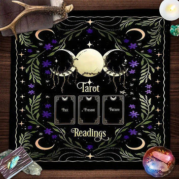 Wicca Triple Moon Tarot Tablecloth Pagan Altar Cloths Witchcraft Divination Tarot Table Cloth-MoonChildWorld