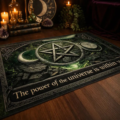 Wiccan Area Rug with Pentagram, Moon – Sacred Pagan Carpet for Witchy Room_mockup_3.webp