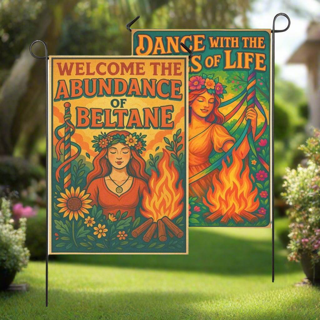 Wiccan Beltane Sabbat Garden Flag and House Flag for Pagan Home Decor-MoonChildWorld