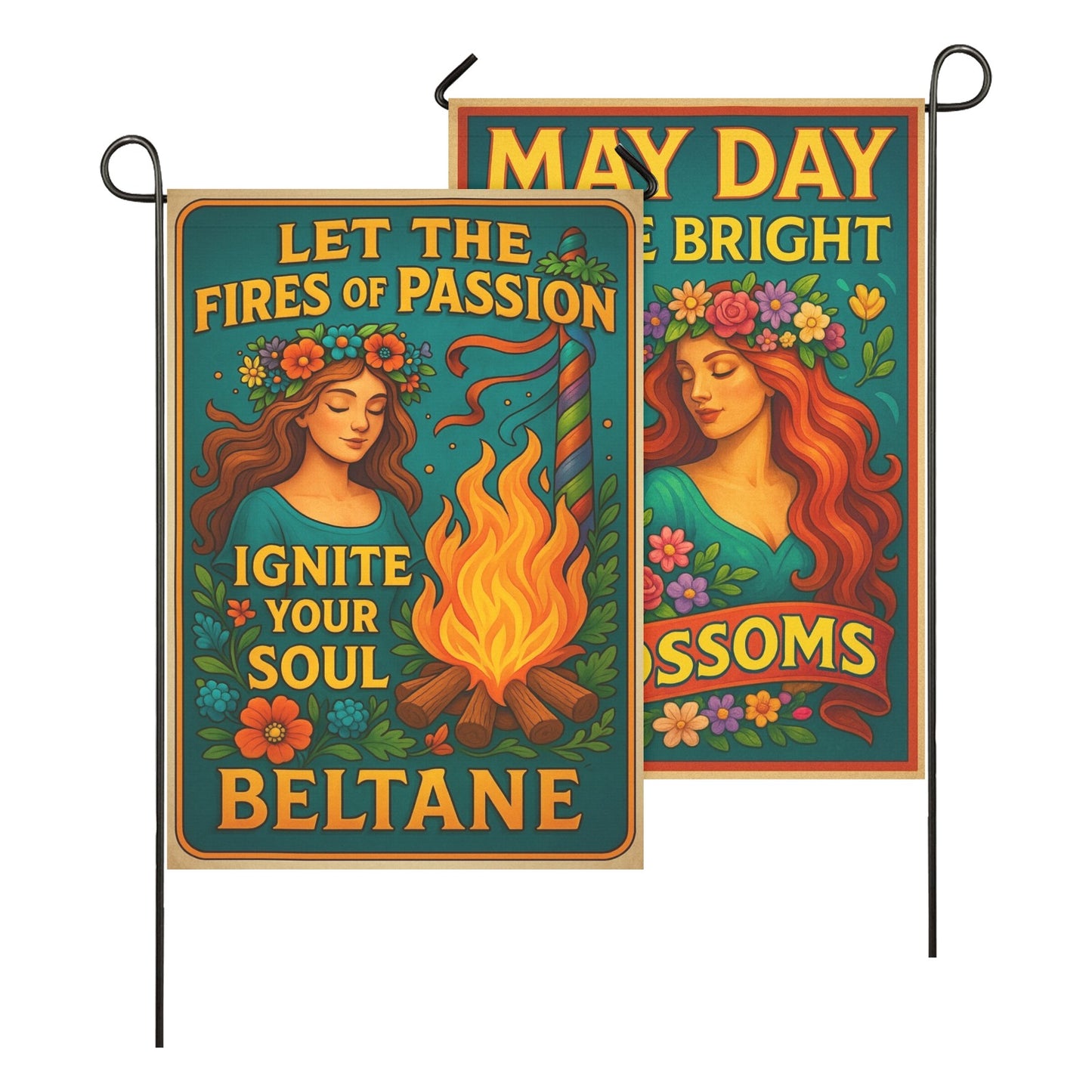 Wiccan Beltane Sabbat Garden Flag and House Flag for Pagan Home Decor-MoonChildWorld
