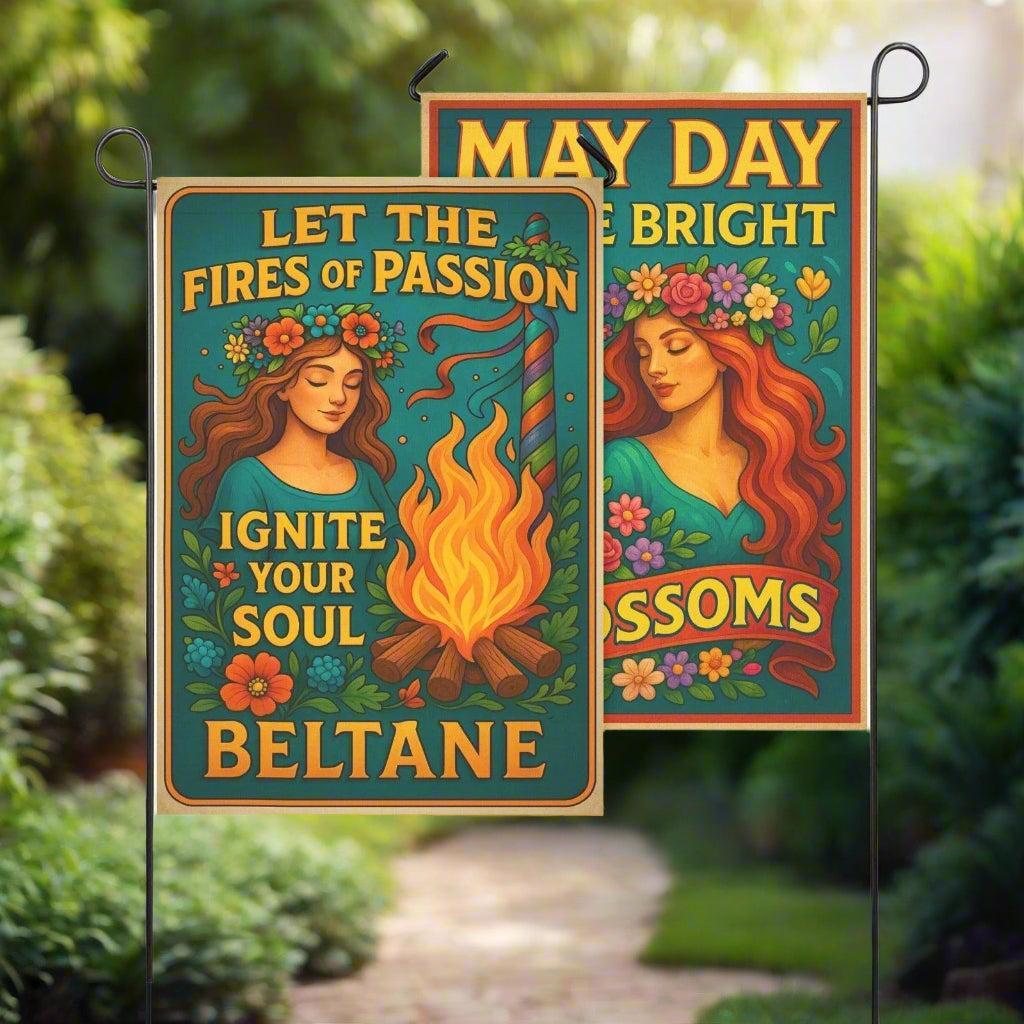 Wiccan Beltane Sabbat Garden Flag and House Flag for Pagan Home Decor-MoonChildWorld