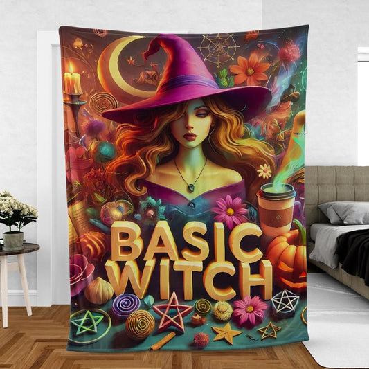 Wiccan Halloween Throw – Enchanted Witch Blanket