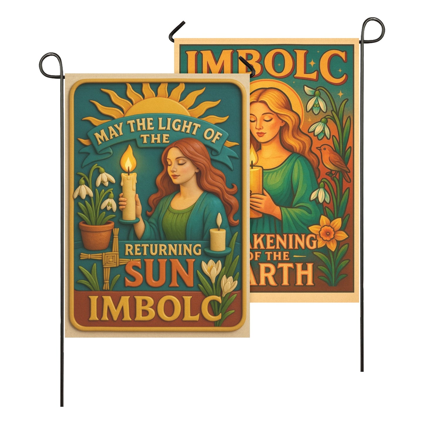 Wiccan Imbolc Sabbat Garden Flag and House Flag for Pagan Home Decor-MoonChildWorld
